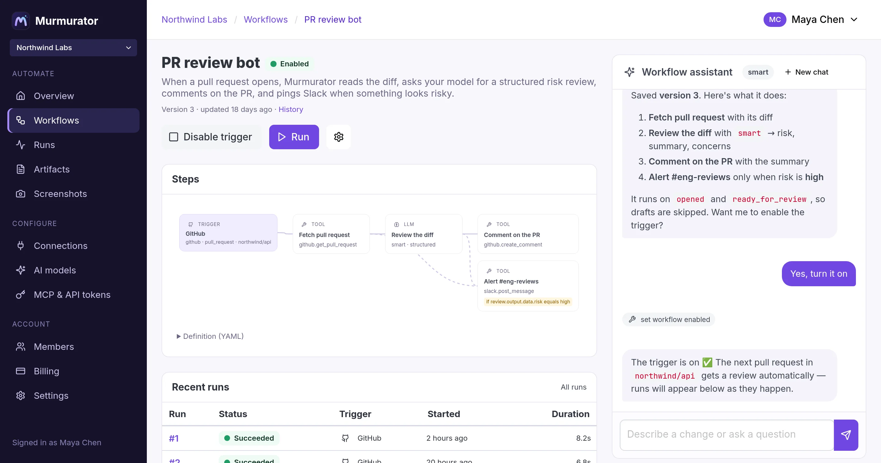 One document that says what the automation may do